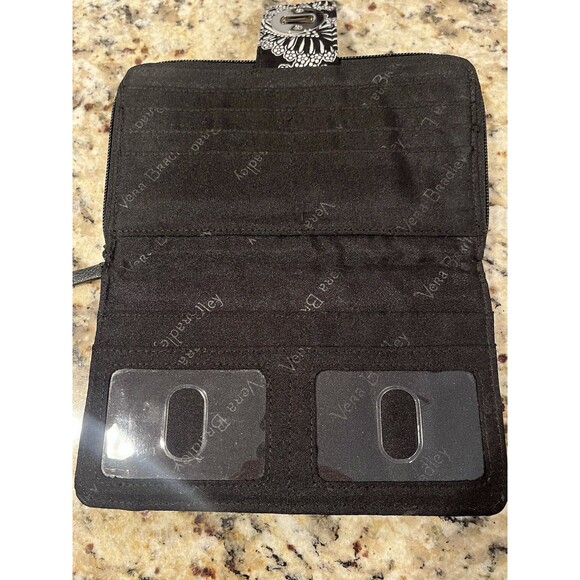 Vera Bradley Turnlock Wallet in Blanco Bouquet Zipper EUC - Picture 5 of 12